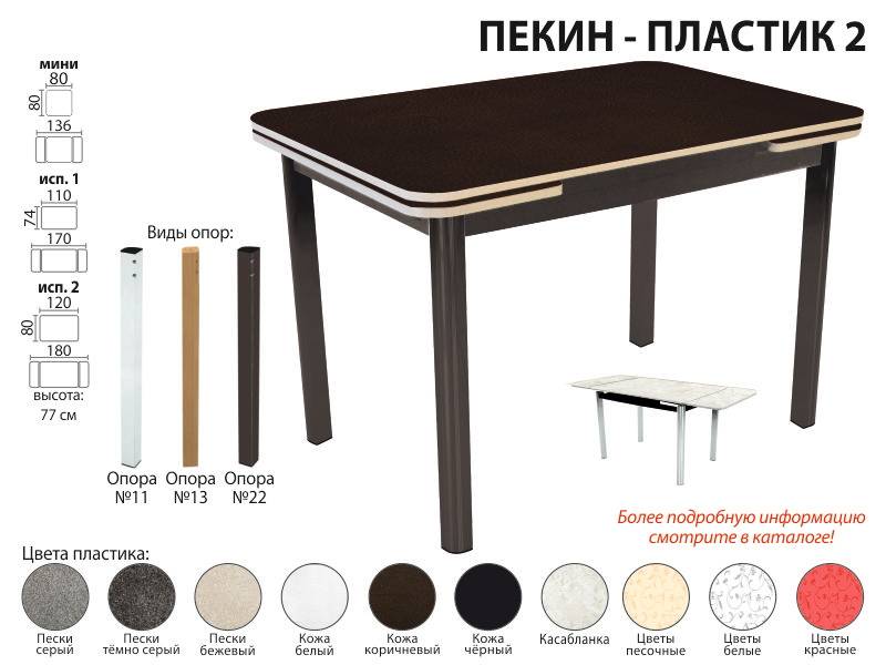 стол обеденный пекин пластик 2 в Набережных Челнах