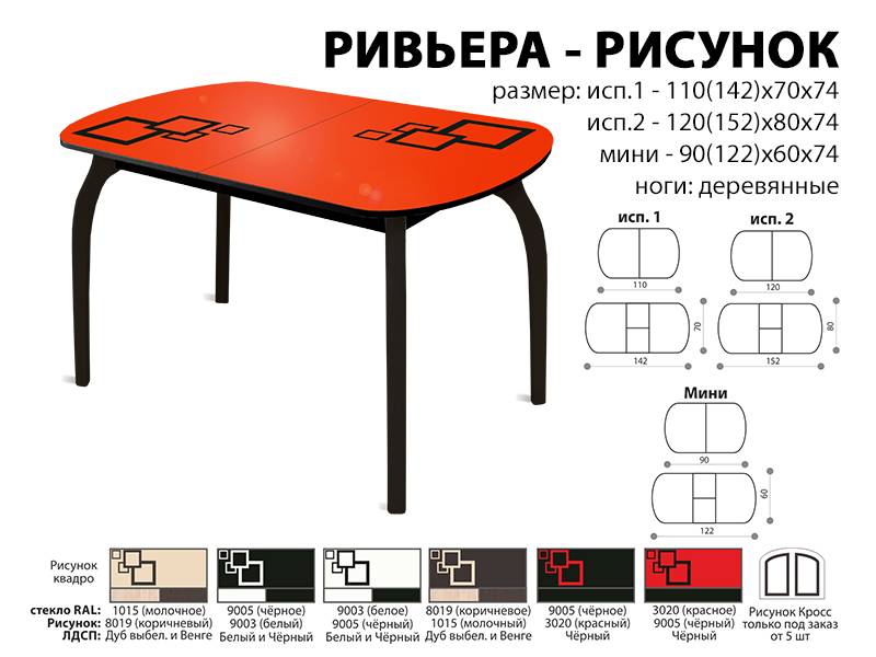 стол обеденный ривьера рисунок в Набережных Челнах