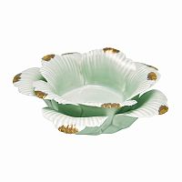 подсвечник керамический в виде цветка с золотыми лепестками flower pale green medium, 4 см в Набережных Челнах