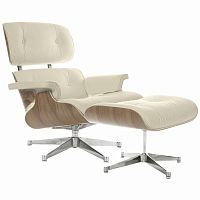 кресло eames style lounge chair & ottoman кремовое в Набережных Челнах