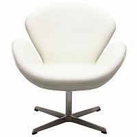 кресло swan chair экокожа белое в Набережных Челнах