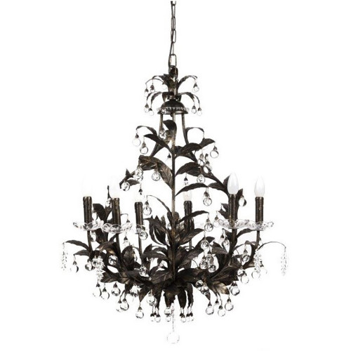 люстра 19th c. rococo iron & smoke crystal round чёрная в Набережных Челнах