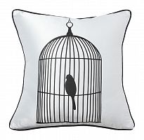 подушка с птичкой в клетке birdie in a cage white в Набережных Челнах