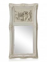 зеркало настенное прямоугольное в высокой белой раме францини distressed chalk white в Набережных Челнах