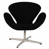 кресло arne jacobsen style swan chair черная шерсть в Набережных Челнах