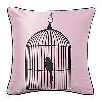 подушка с птичкой в клетке birdie in a cage pink в Набережных Челнах