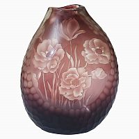 ваза стеклянная bordo (бело-бордовая) в Набережных Челнах
