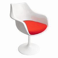 кресло tulip armchair бело-красное шерсть в Набережных Челнах