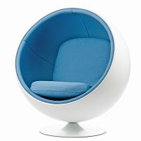 кресло ball chair бело-синее в Набережных Челнах