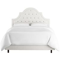 кровать двуспальная 180х200 белая с каретной стяжкой harvey tufted white в Набережных Челнах