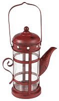 подсвечник-фонарь красный в виде чайника с ручкой old kettle, 27 см в Набережных Челнах