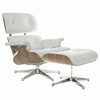 кресло eames style lounge chair & ottoman белое в Набережных Челнах