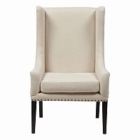 кресло мягкое с ушами белое nailhead fabric armchair в Набережных Челнах