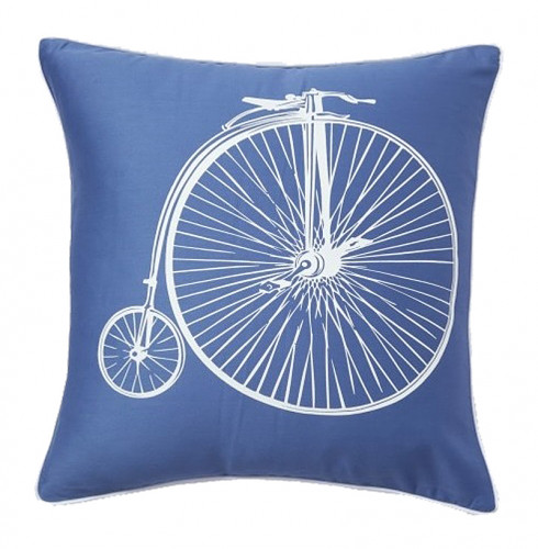 подушка с ретро-велосипедом retro bicycle blue в Набережных Челнах