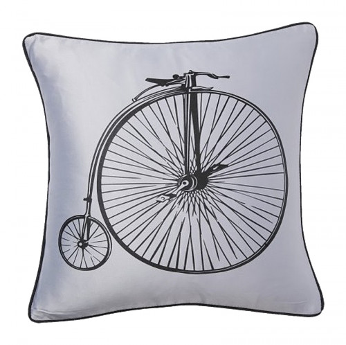 подушка с ретро-велосипедом retro bicycle grey в Набережных Челнах