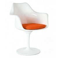 кресло tulip armchair бело-оранжевое шерсть в Набережных Челнах