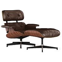 кресло lounge chair & ottoman коричневое в Набережных Челнах