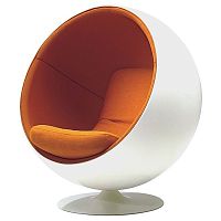 кресло eero ball chair бело-оранжевое в Набережных Челнах