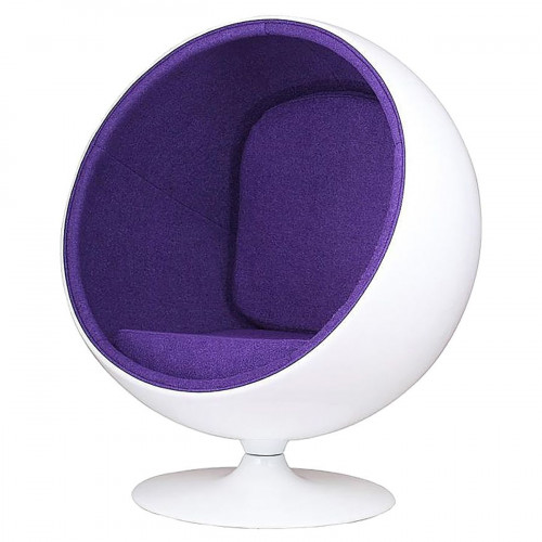 кресло eero ball chair бело-фиолетовое в Набережных Челнах