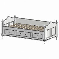 кровать-кушетка 90х190 с ящиками белая нордик в Набережных Челнах