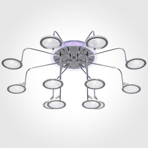 потолочная люстра eurosvet spider 80109/12 хром/синий+фиолетовый в Набережных Челнах