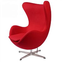 кресло arne jacobsen style egg chair красная шерсть в Набережных Челнах