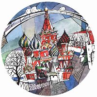 тарелка сувенирная собор василия блаженного. вечер в Набережных Челнах