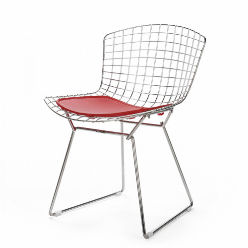 стул bertoia side кожаный standart красная подушка в Набережных Челнах