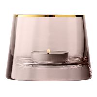 подсвечник стеклянный коричневый с золотым ободком для чайной свечи light, 6,6 см в Набережных Челнах