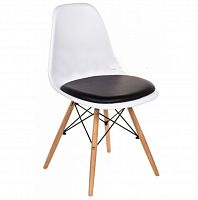 стул деревянный pc-011 белый / черный (eames style) в Набережных Челнах