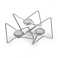 набор подсвечников серебряных металлических для чайных свечей tri-angular loop, 7 см, 3 штуки в Набережных Челнах