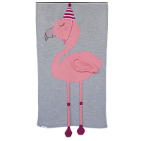плед фламинго 60*120 св.серый меланж+розовый бутон в Набережных Челнах